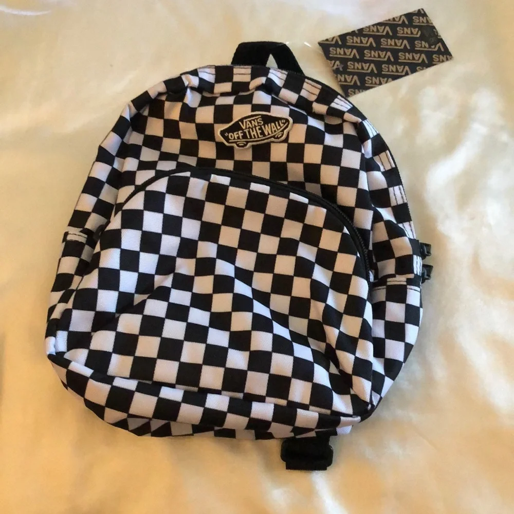 Vans Got This Mini Nylon Backpack Black & White Checkered Print NWT